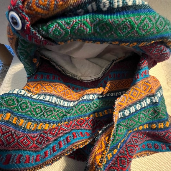 Colorful Knit Handmade Turkish Hat with with Scarf and Evil Eye 🧿 at front - Picture 5 of 10